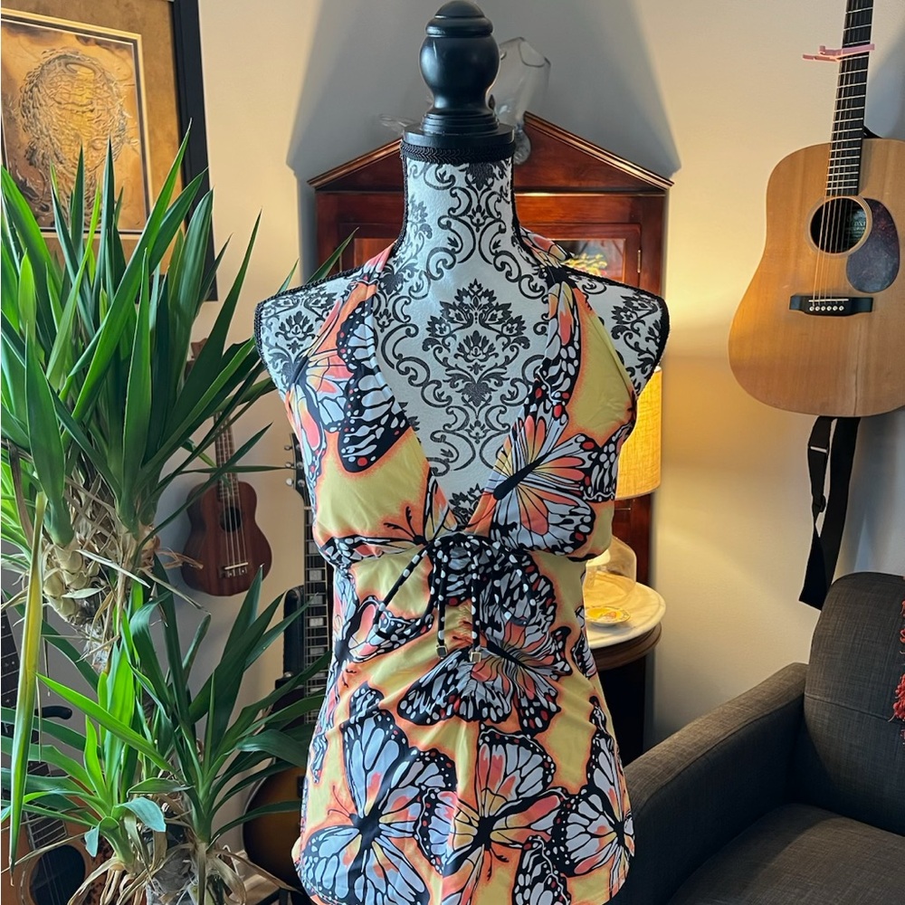 Butterfly Print Halter Top